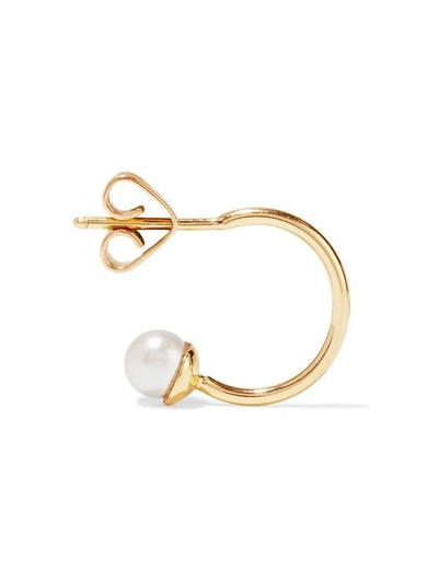 Shop Ana Khouri Mirian 18-karat Gold Pearl Hoop Earring