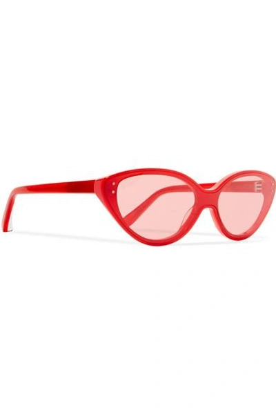 Shop Elizabeth And James Frey Cat-eye Acetate Sunglasses In Red
