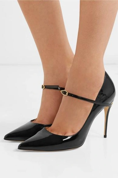 Shop Jennifer Chamandi Lorenzo 105 Patent-leather Pumps In Black