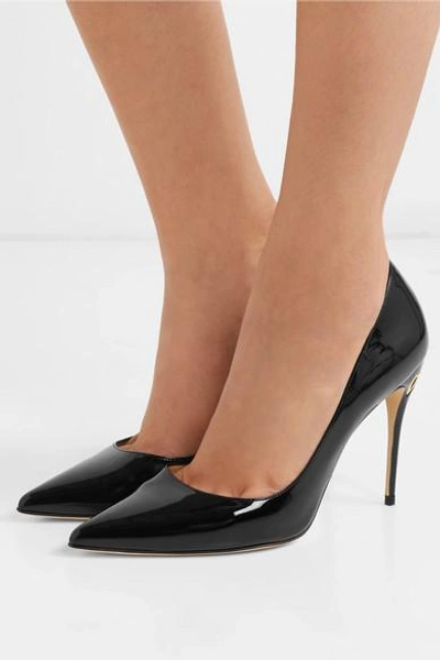 Shop Jennifer Chamandi Lorenzo 105 Patent-leather Pumps In Black