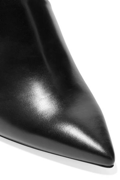 Shop Nicholas Kirkwood Mira Faux Pearl-embellished Leather Mules In Black