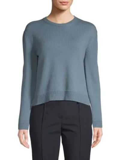 Shop Valentino Hi-lo Cashmere Sweater In Grey