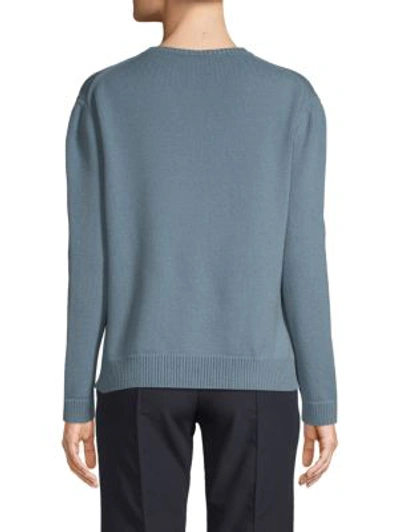 Shop Valentino Hi-lo Cashmere Sweater In Grey