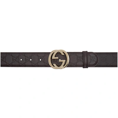 Shop Gucci Brown Interlocking G Belt In 2140 Brown