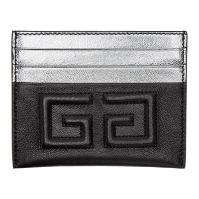 Shop Givenchy Black & Silver Emblem 4g Card Holder In 001 Black