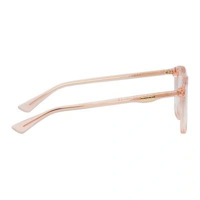 Shop Gucci Pink Rectangular Glasses In 003/007 Tra