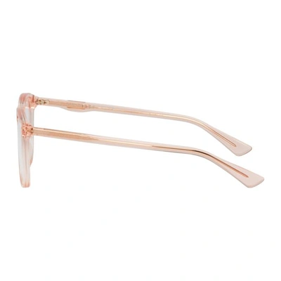 Shop Gucci Pink Rectangular Glasses In 003/007 Tra