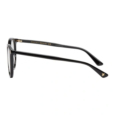 Shop Gucci Black Round Pantos Glasses In 001 Black