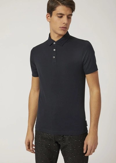 Shop Emporio Armani Polo Shirts - Item 48205554 In Navy Blue