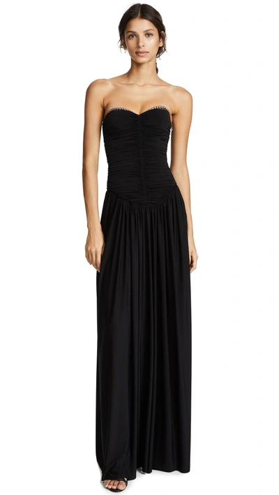 Shop Alexander Wang Ruched Bodice Gown In Black