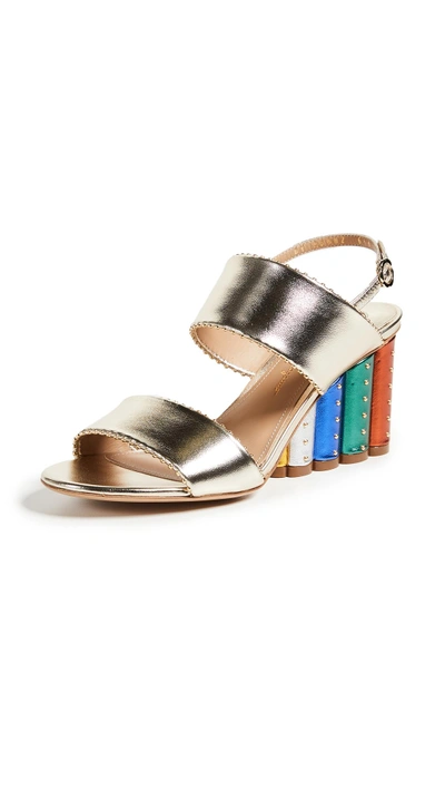 Shop Ferragamo Gavi Sandals In Oro Rainbow