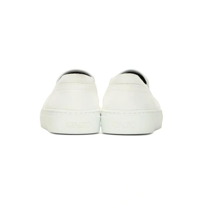 Shop Kenzo White Tiger K-skate Slip-on Sneakers In 01 White