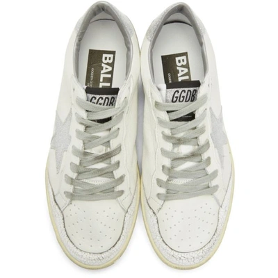 Shop Golden Goose White And Silver Ball Star Sneakers In White Leath
