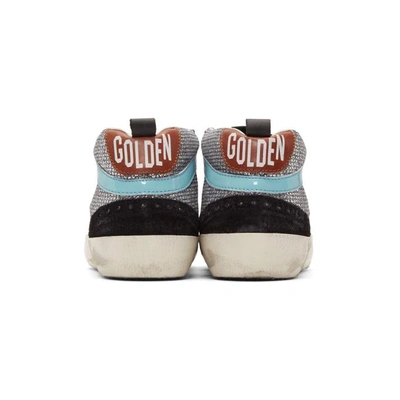 Shop Golden Goose Navy Suede Glitter Mid Star Sneakers In Disco Glitt