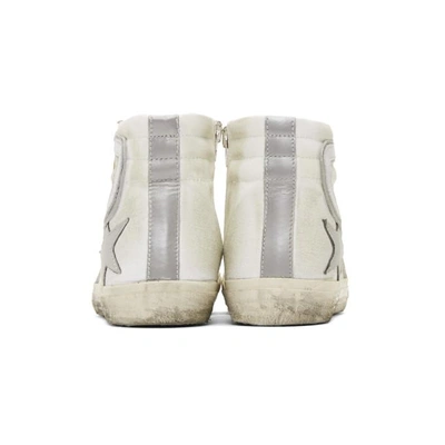 Shop Golden Goose White & Grey Slide High-top Sneakers