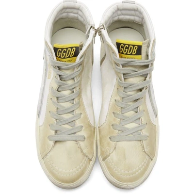 Shop Golden Goose White & Grey Slide High-top Sneakers