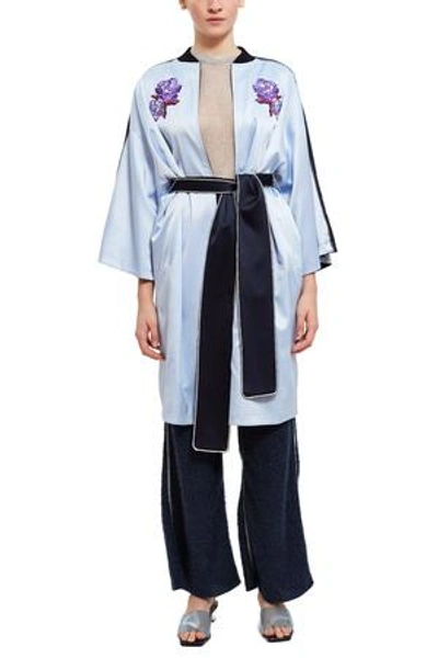 Shop Opening Ceremony Reversible Silk Kimono In Postal Blue Multi