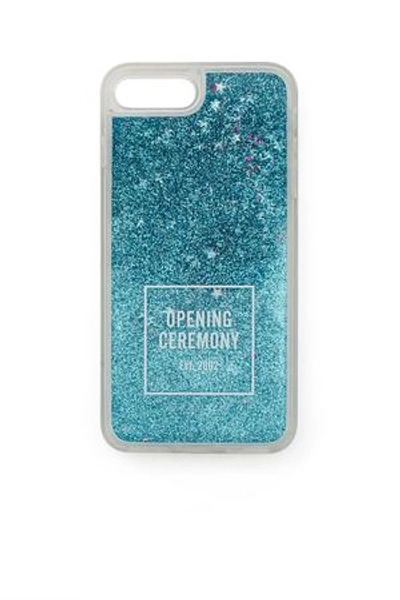 Shop Opening Ceremony Glitter Iphone 8 Plus Case In Blue
