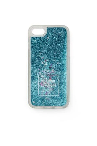 Shop Opening Ceremony Glitter Iphone 8 Case In Blue