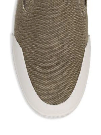 Shop Vince Vernon Slip-on Canvas Sneakers In Brown