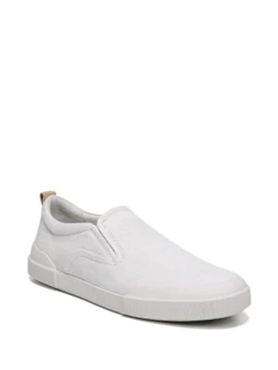Shop Vince Vernon Slip-on Canvas Sneakers In White
