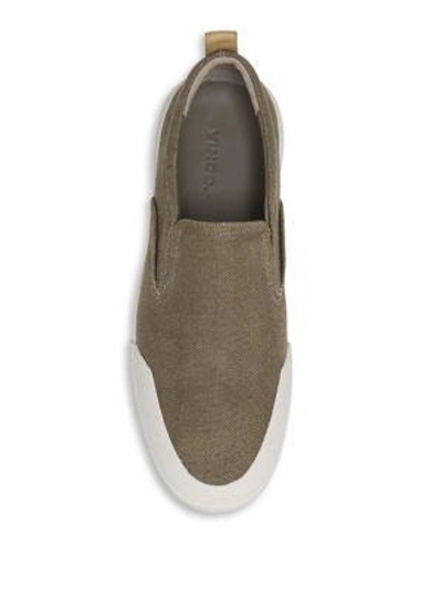 Shop Vince Vernon Slip-on Canvas Sneakers In White