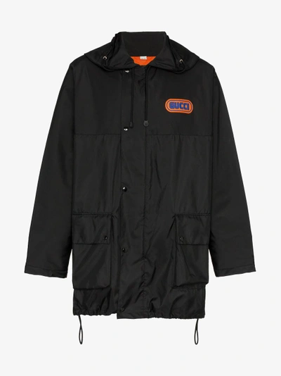 Shop Gucci Nylon Jacket With  Sega Patch In Black