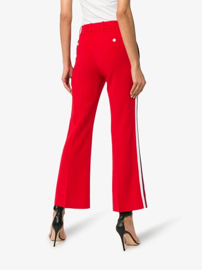 Shop Gucci Viscose Bootcut Pant In Red