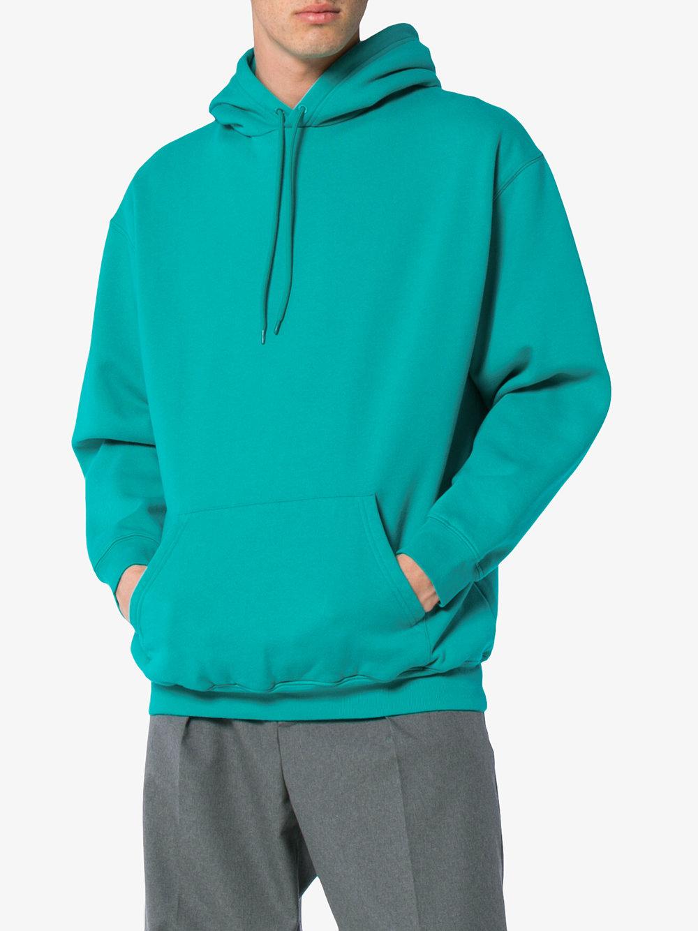 Balenciaga Logo-print Hooded Cotton-blend Sweatshirt In Blue | ModeSens