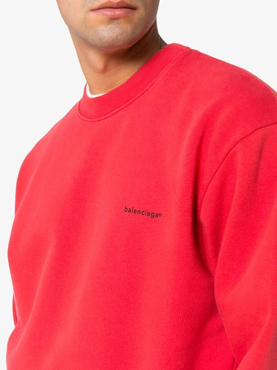 Shop Balenciaga Copyright Logo Print Sweatshirt In Red