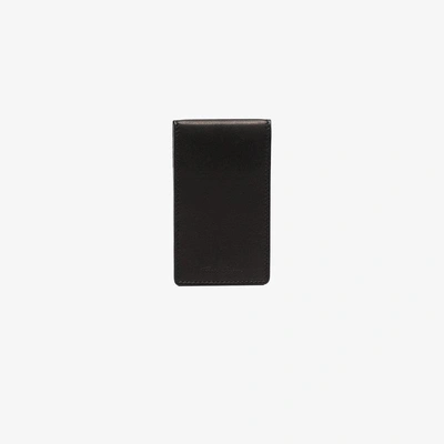 Shop Rick Owens Black Logo Embossed Leather Billfold Cardholder