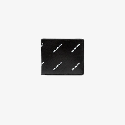 Shop Balenciaga Black Diagonal Logo Wallet