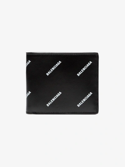 Shop Balenciaga Black Diagonal Logo Wallet