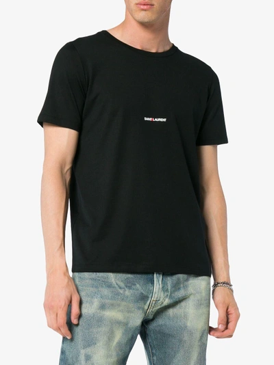 Shop Saint Laurent Black Logo Print T-shirt
