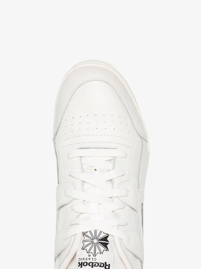 Shop Reebok White Workout Plus Mu Leather Sneakers