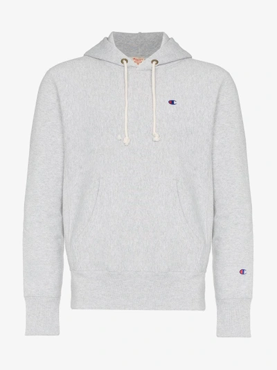 Shop Champion Light Grey Reverse Weave Terry Cotton Hoodie