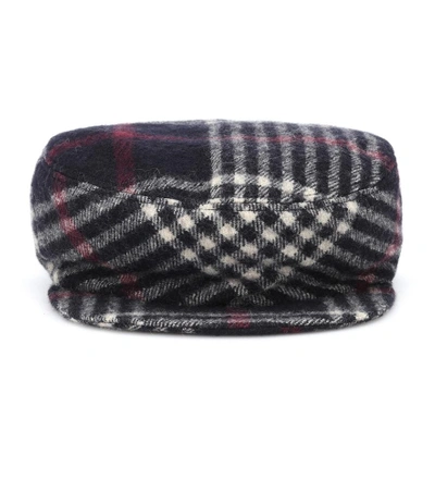 Shop Isabel Marant Naly Plaid Wool Hat In Black