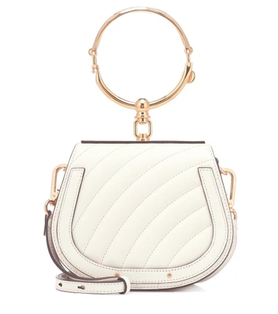 Shop Chloé Small Nile Leather Bracelet Bag In White