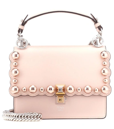 Shop Fendi Kan I Mini Leather Shoulder Bag In Pink