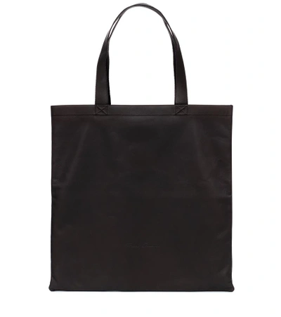 Shop Rick Owens Leather Tote In Black
