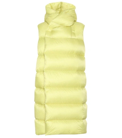 Shop Rick Owens Funnel-neck Puffer Vest In Yellow