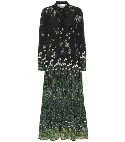 Shop Red Valentino Floral Silk Dress In Multicoloured