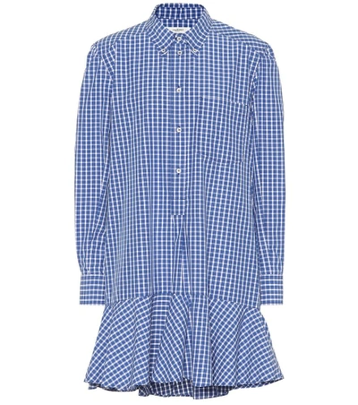 Shop Isabel Marant Étoile Ondria Plaid Cotton Shirt Dress In Blue