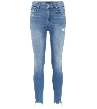 Shop Mother The Looker Ankle Chew Jeans In Blue