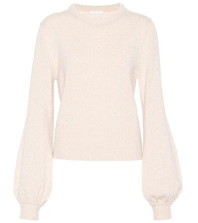 Shop Chloé Cashmere Sweater In White
