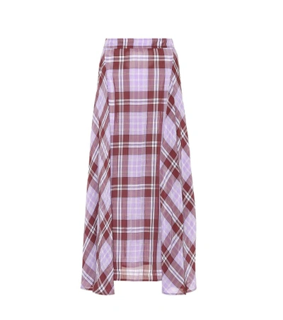 Shop Victoria Beckham Plaid Chiffon Skirt In Female