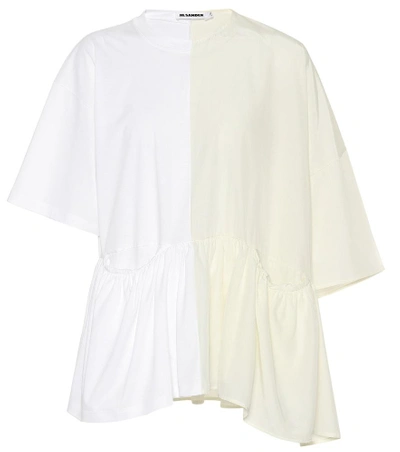 Shop Jil Sander Cotton And Silk Top In White