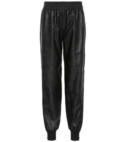 Shop Stella Mccartney Faux Leather Pants In Black