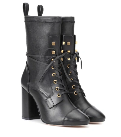Shop Stuart Weitzman Veruka Leather Ankle Boots In Black