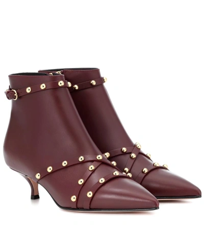 Shop Red Valentino Red (v) Leather Ankle Boots
